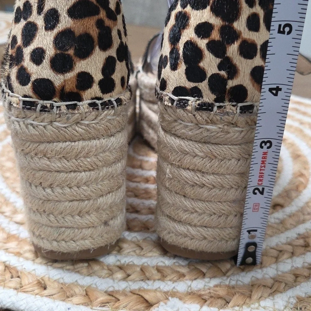Antonio Melani Leopard Print “Beatriu” Platform Leather Espadrille - Size 8.5